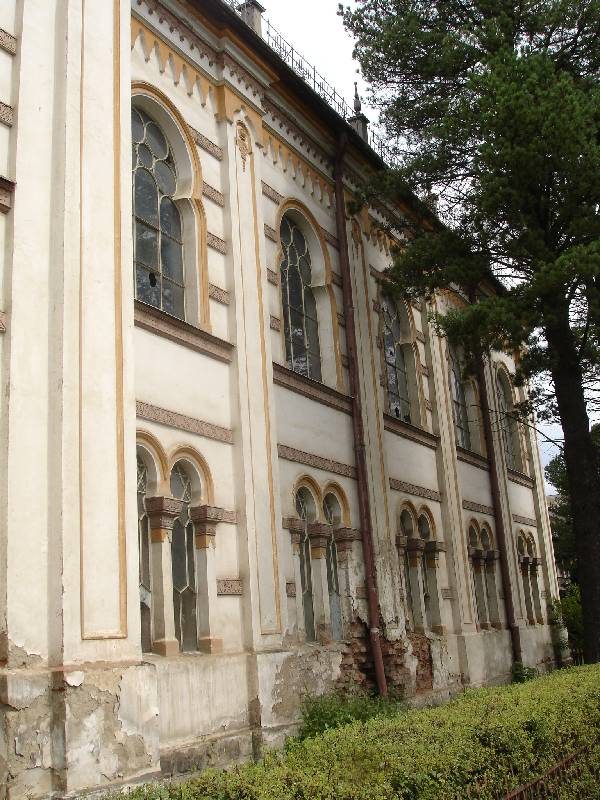 The synagogue’s side façade, Vatra Dornei