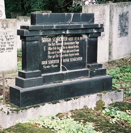 Sarah Schachter died August 17, 1940 Our days spent crying at your feet All too early you are in this grave You were our pride and our joy Which are both…