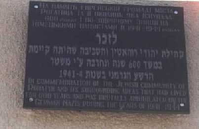 Plaque at cemetery