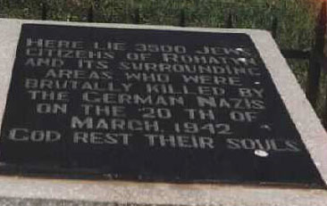 Plaque at cemetery