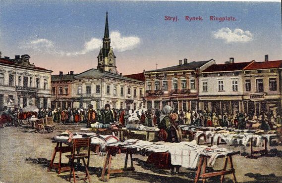 Color Postcard of Rynek, 1914