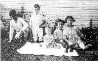 Parkdale, about 1926-27, left to right:  Carlton, Philip, baby Milton, Rosalie Reiter and my sister Helen Blitzer, about age 9-10