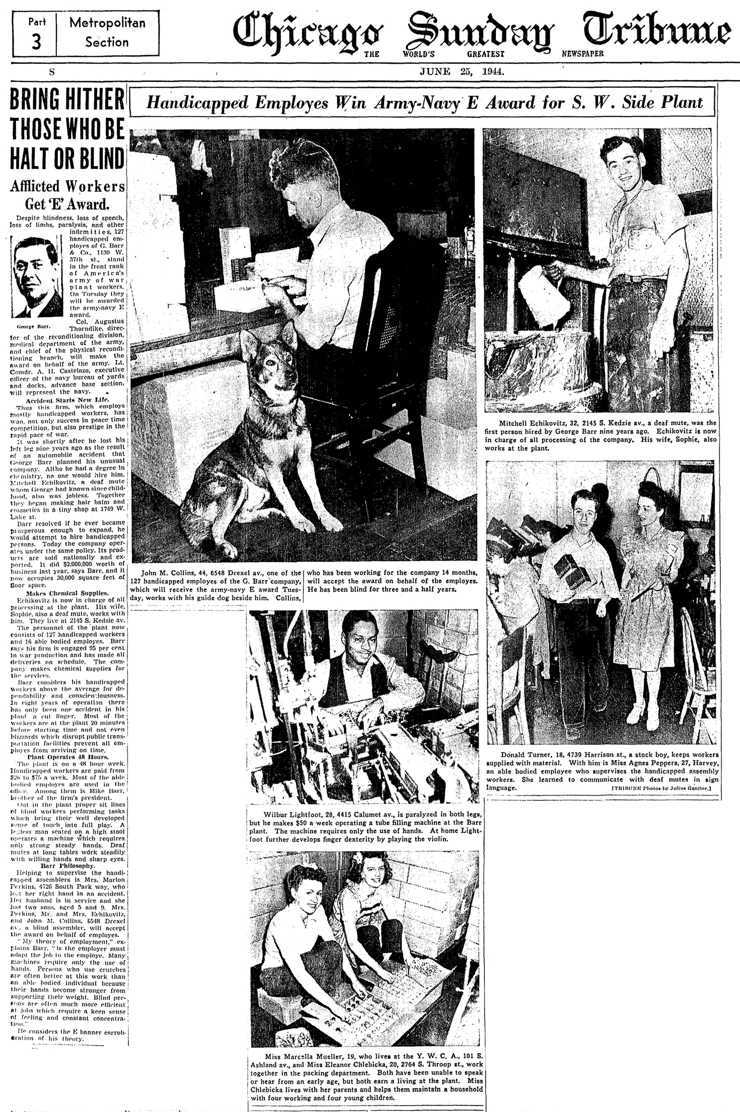 Chicago Sunday Tribune 25 June 1944