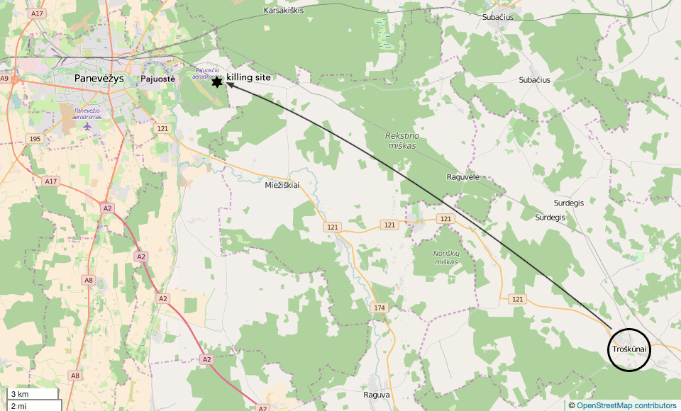 map, Trashkun to Payost