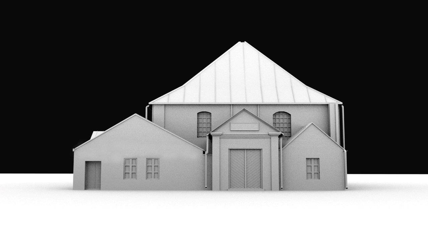 A computer rendering of what the Dukla synagogue would have
        looked like: