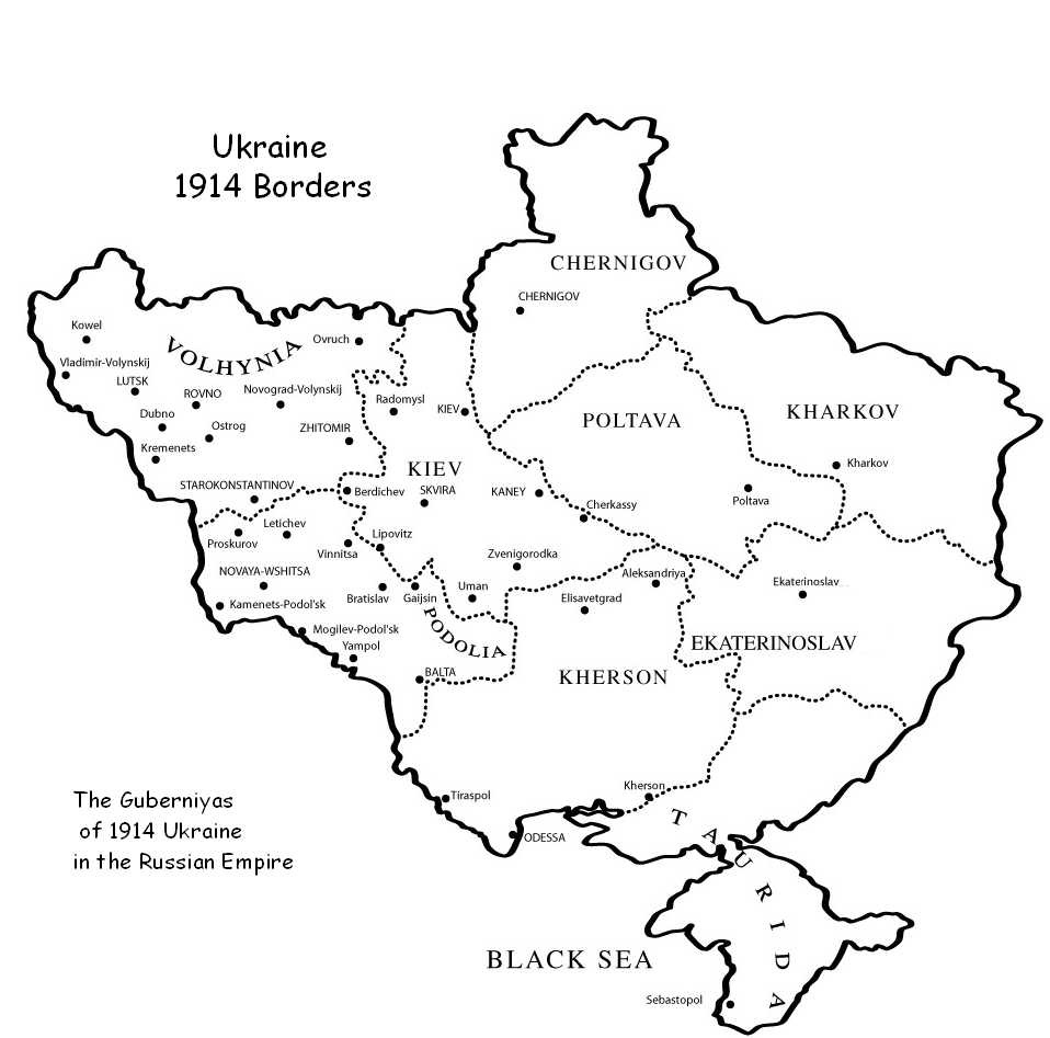 Map of Ukraine 1914